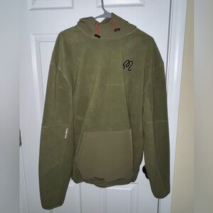 Malbon Pathfinder Microfleece Hoodie in Olive Green